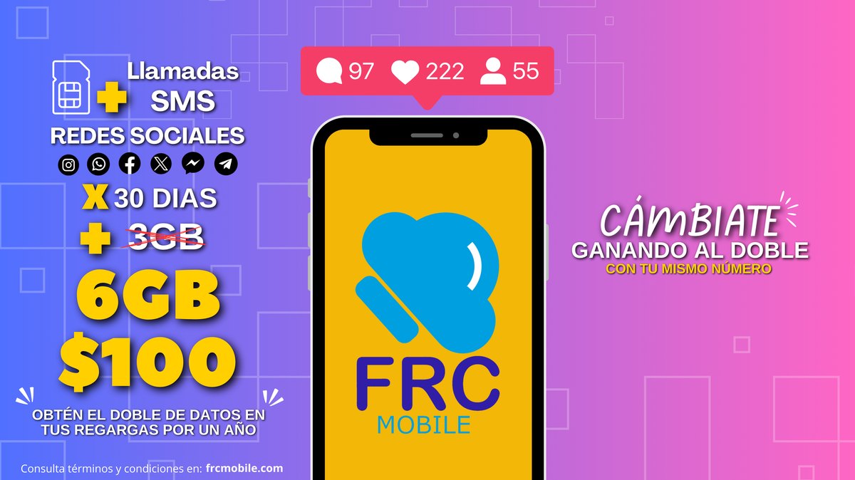 Promoción FRC Mobile 6GB $100